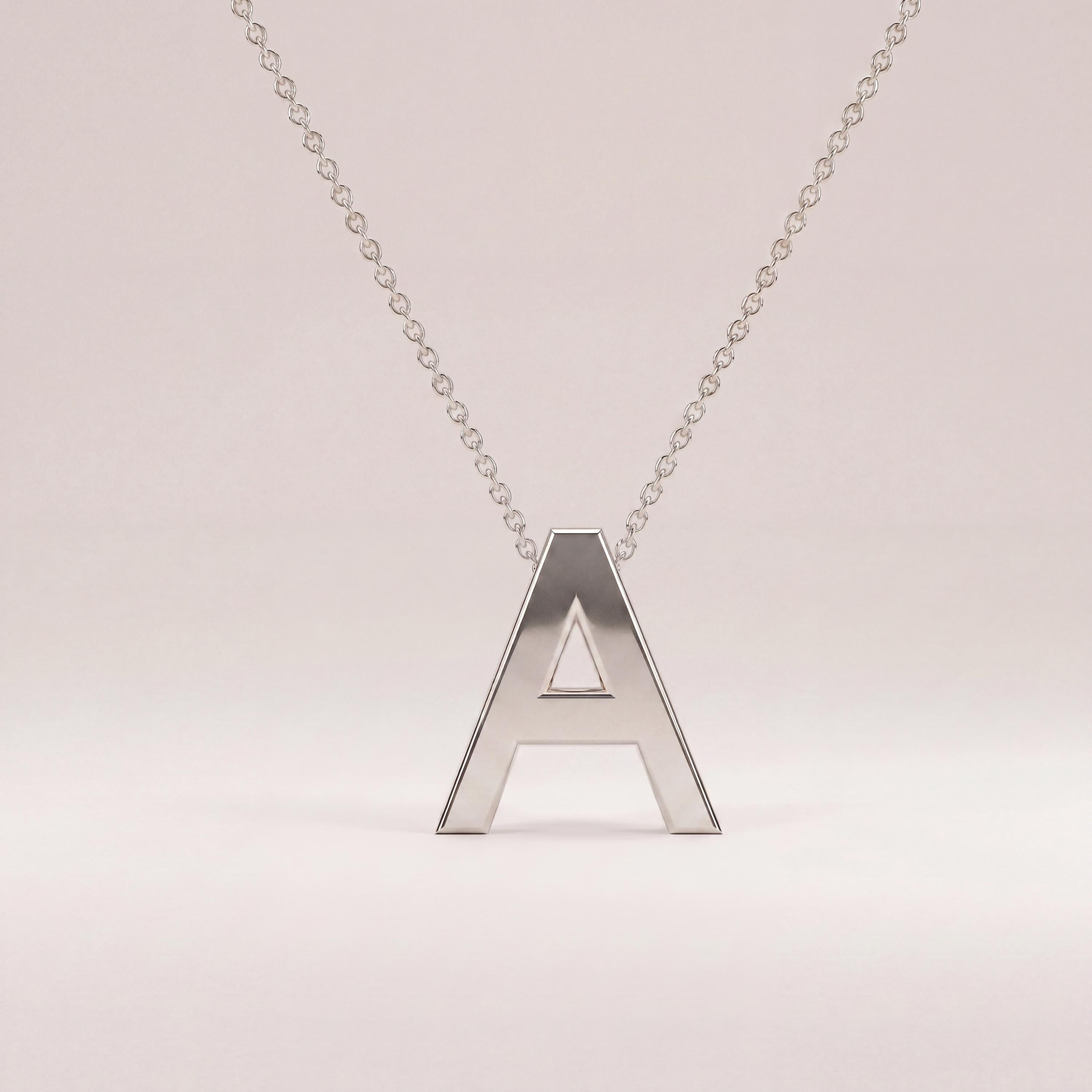 Personalized 14K Dainty Solid Gold Initial Letter Necklace Pendant