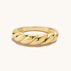 Croissant Dome Gold Vermeil Ring: Twisted Band