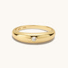 18K Gold Vermeil Dome Ring: Round Solitaire Band