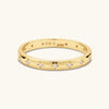 Diamond Starburst Gold Ring: Silver Stack Band