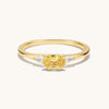 18K Gold Oval Ring: Three Stone Band