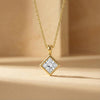 14K Gold Diamond Bezel Pendant  Elegant Princess Cut Necklace  Dainty Modern Minimalist Gift For Her By JIORE