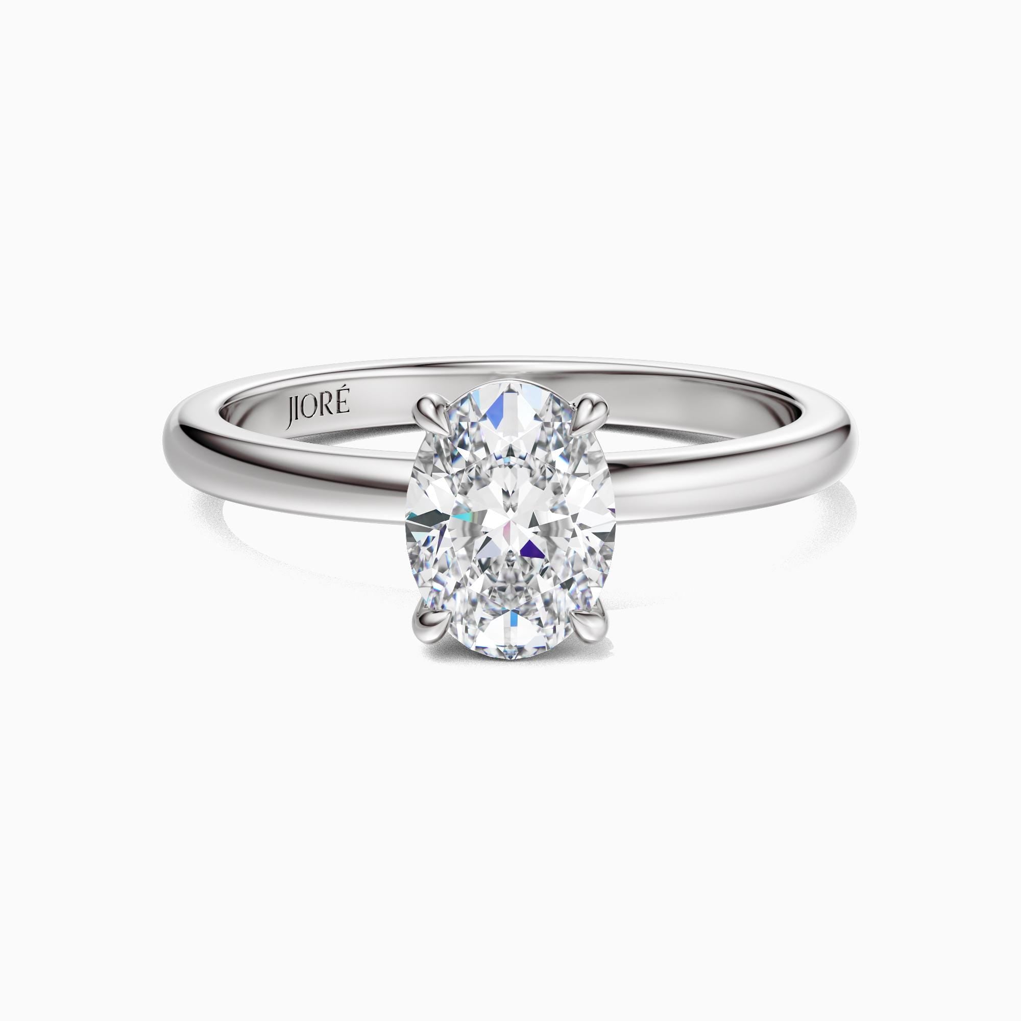14kt Gold Prong Setting Oval Shape 1.00-3.00 Ct Solitaire Diamond Engagement Ring