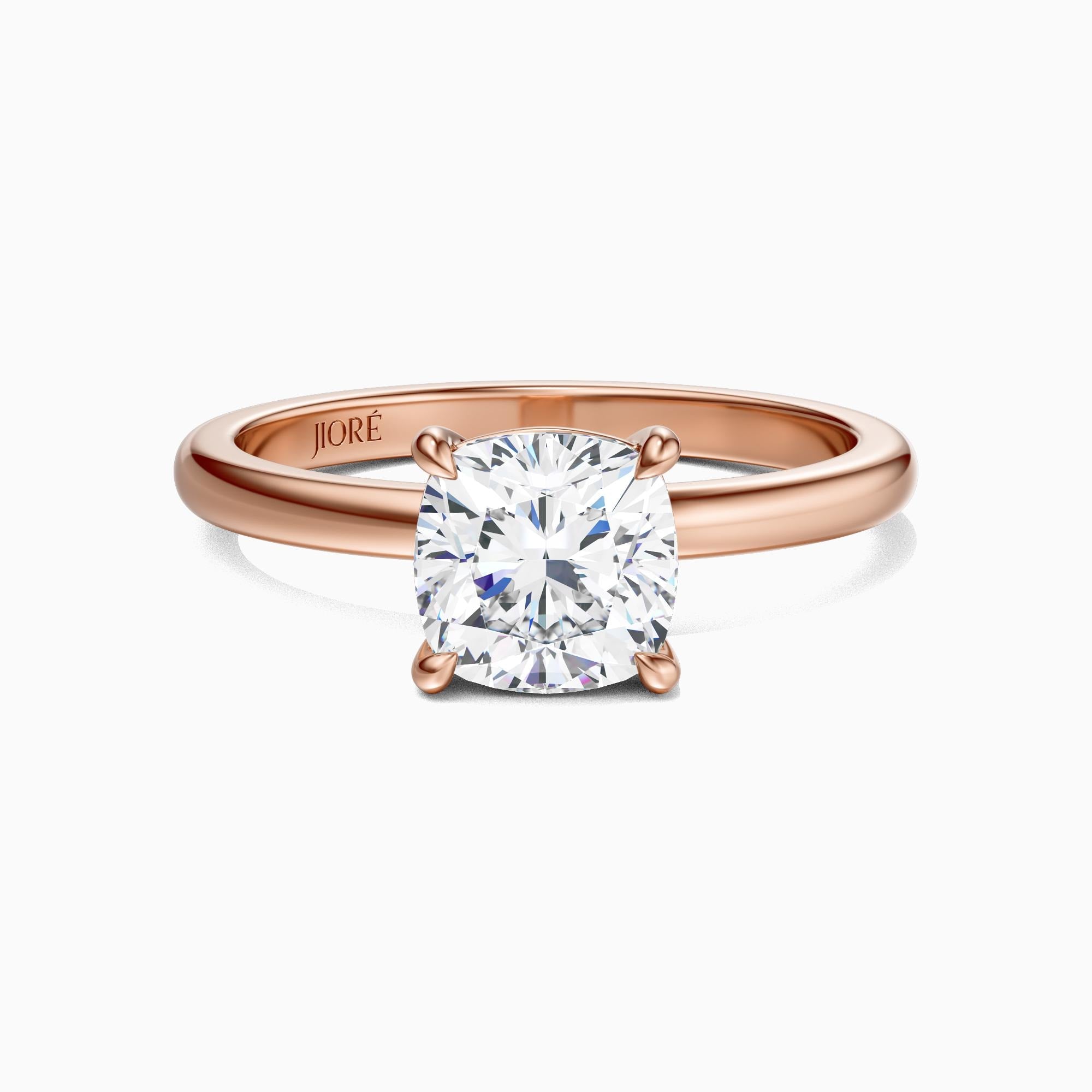 14kt Gold Prong Setting Cushion Cut 1.00-3.00 Ct Solitaire Diamond Engagement Ring