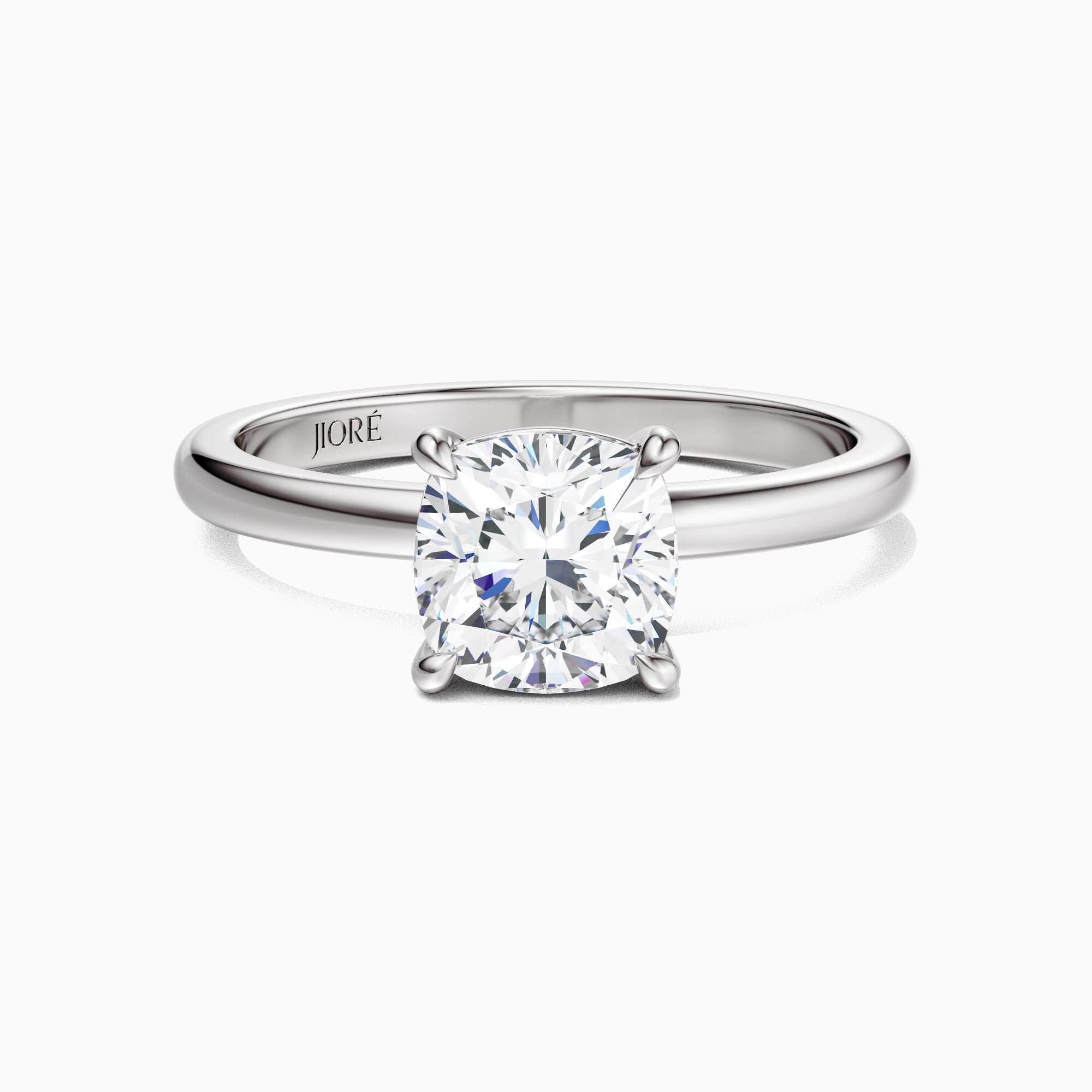 14kt Gold Prong Setting Cushion Cut 1.00-3.00 Ct Solitaire Diamond Engagement Ring