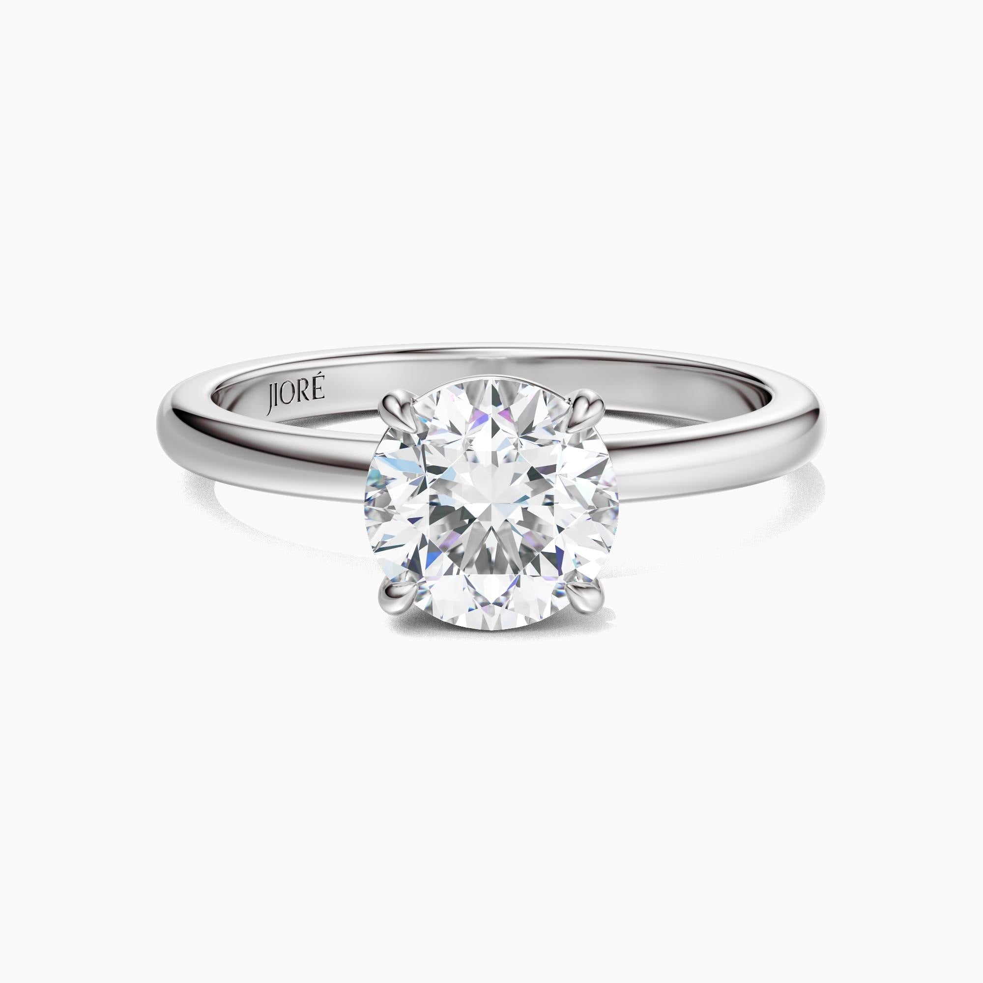14kt Gold Prong Setting Round Brilliant Cut 1.00-3.00 Ct Solitaire Diamond Engagement Ring