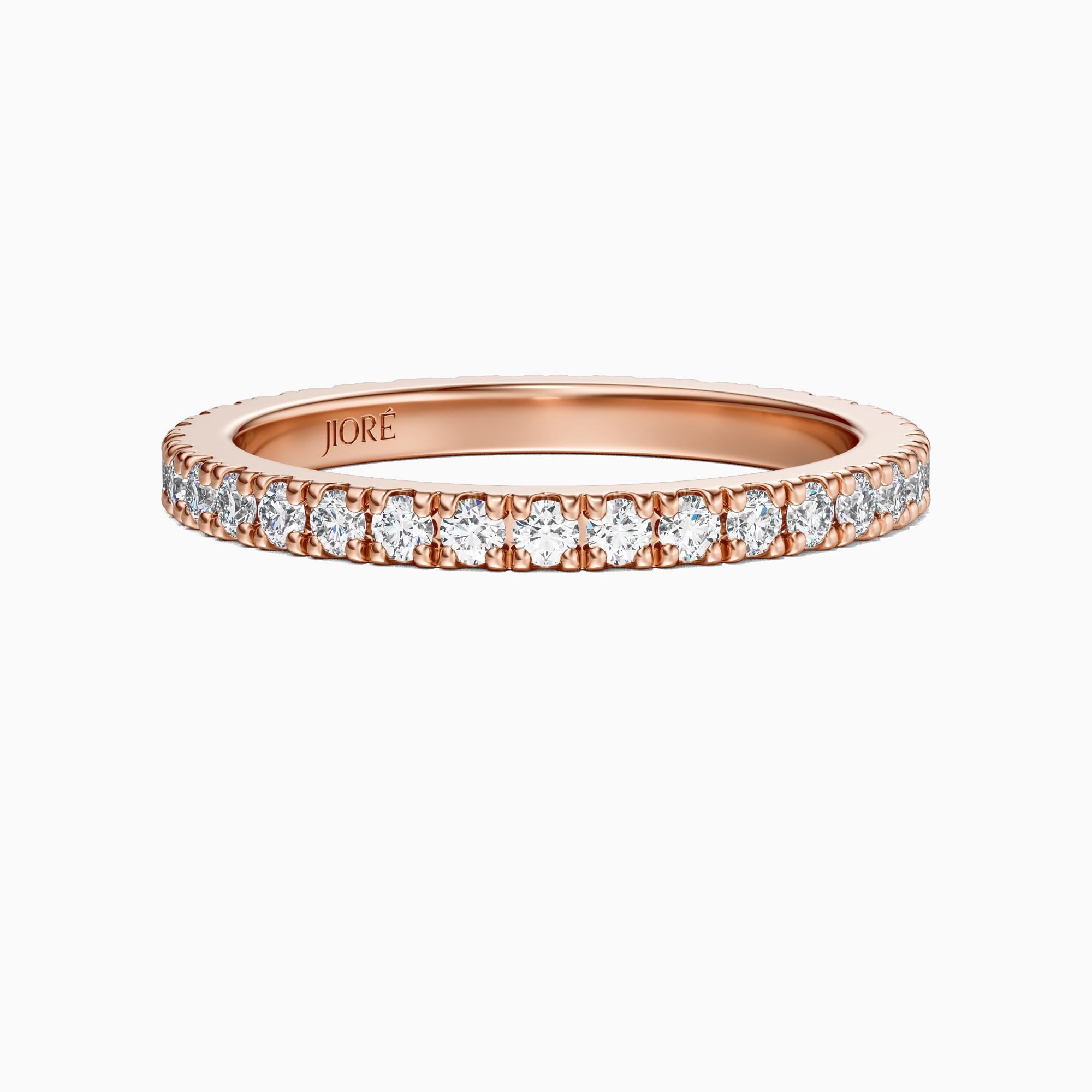 Round Diamond Full Eternity Wedding Band Stackable Ring 14K Solid Gold Pave Set