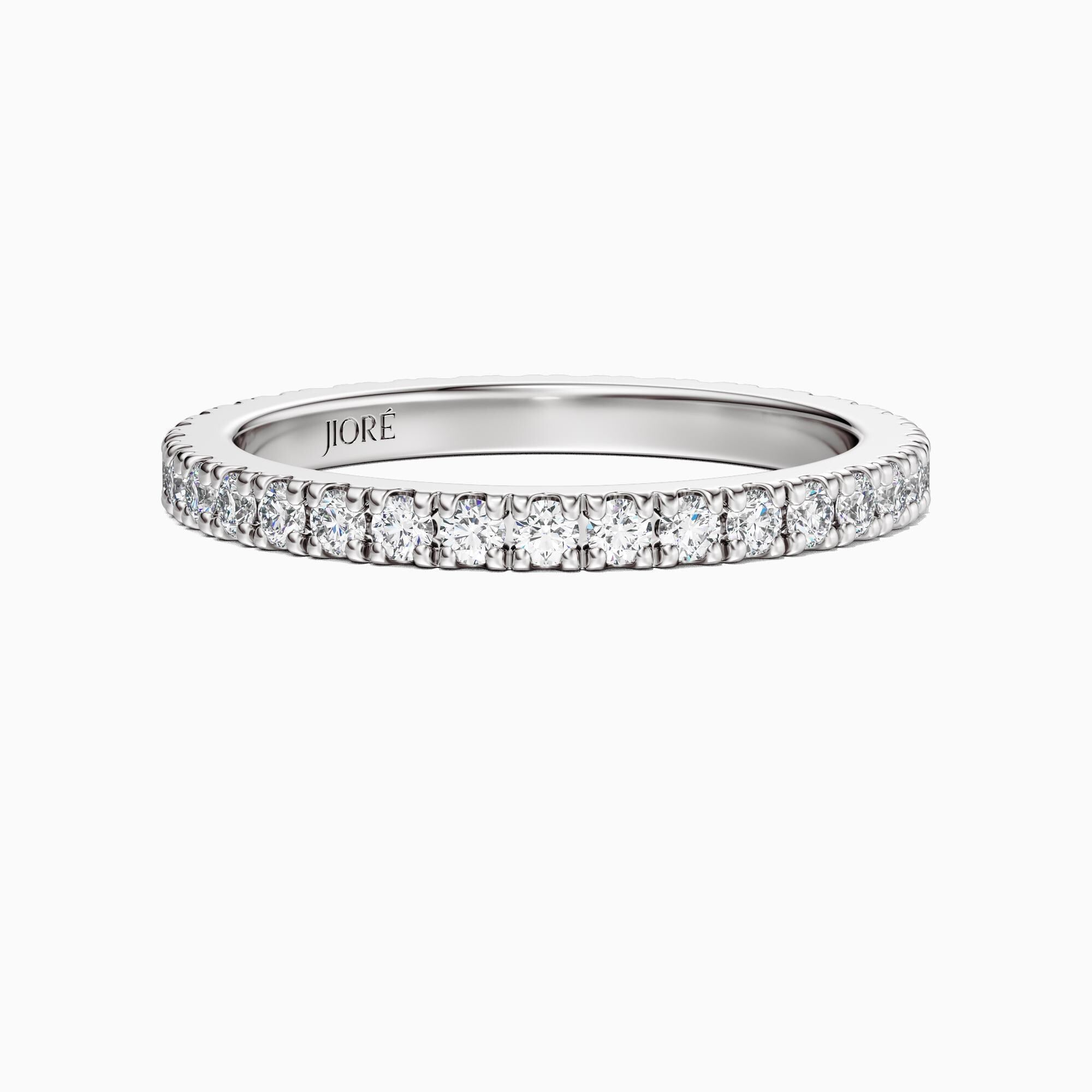 Round Diamond Full Eternity Wedding Band Stackable Ring 14K Solid Gold Pave Set