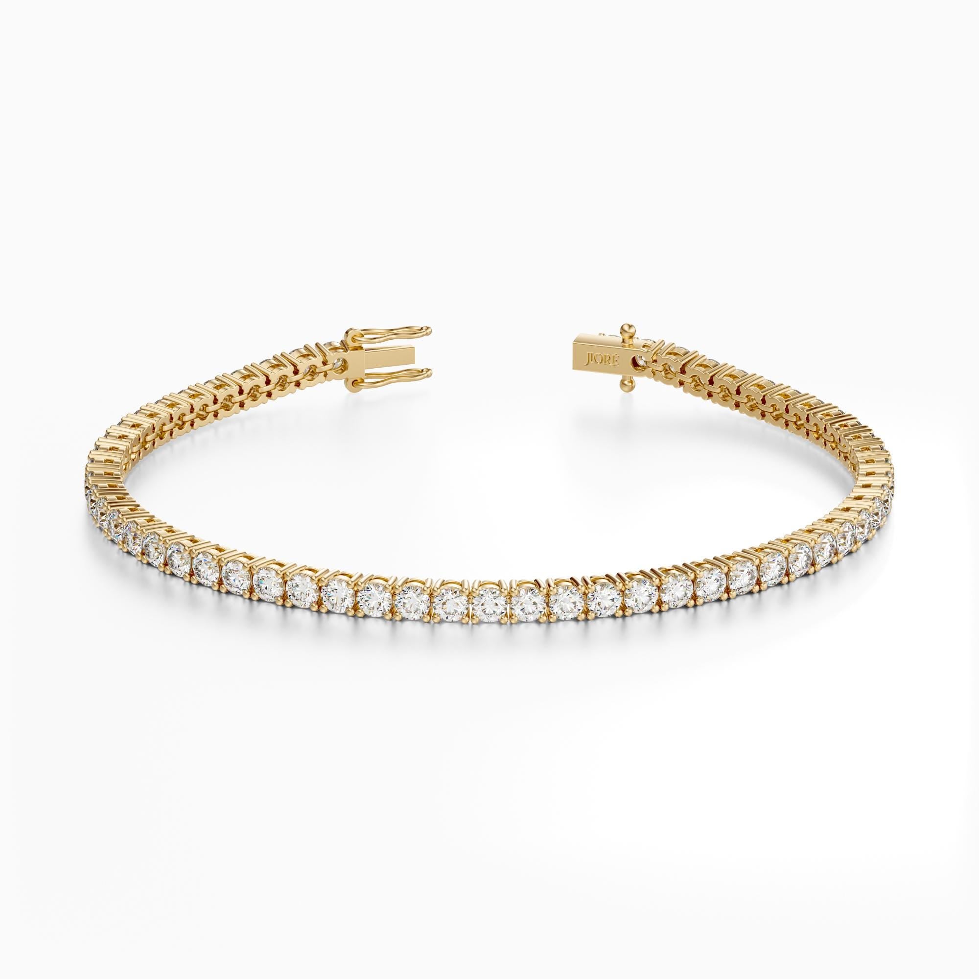 14Kt Gold Prong Set Round Brilliant 2.00-8.00 TCW Diamond Tennis Bracelet