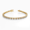 14Kt Gold Bar Set Emerald Cut 5.50 TCW Diamond Tennis Bracelet