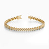 14Kt Gold Vertical Bezel Set Oval Cut 2.50 TCW Diamond Tennis Bracelet