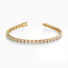 14Kt Gold Bezel Set Emerald Cut 3.00 TCW Diamond Tennis Bracelet