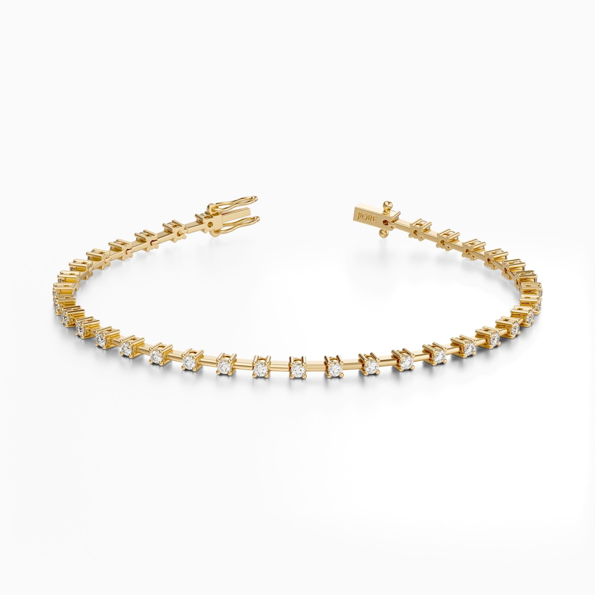 14Kt Gold Round Diamond Bar-Link 1.00 TCW Diamond Tennis Bracelet