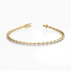 14Kt Gold Round Marquise Shape Link 1.00 TCW Diamond Tennis Bracelet