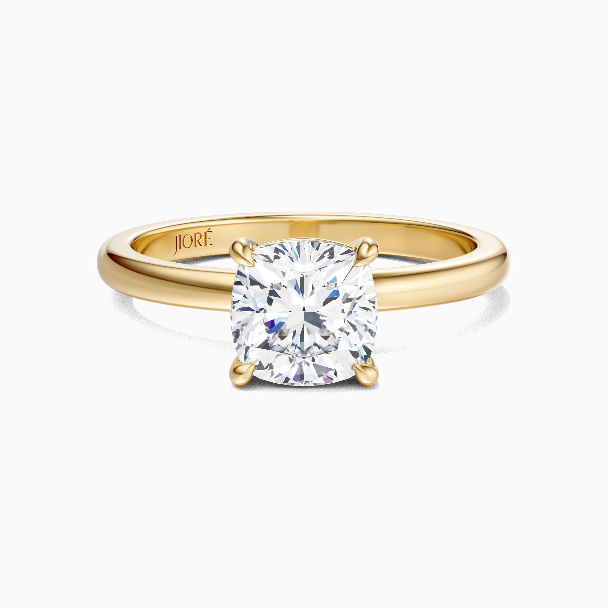 14kt Gold Prong Setting Cushion Cut 1.00-3.00 Ct Solitaire Diamond Engagement Ring