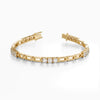 14Kt Gold Round Diamond 3 Stone Prong Set & Link 3.75 TCW Bracelet