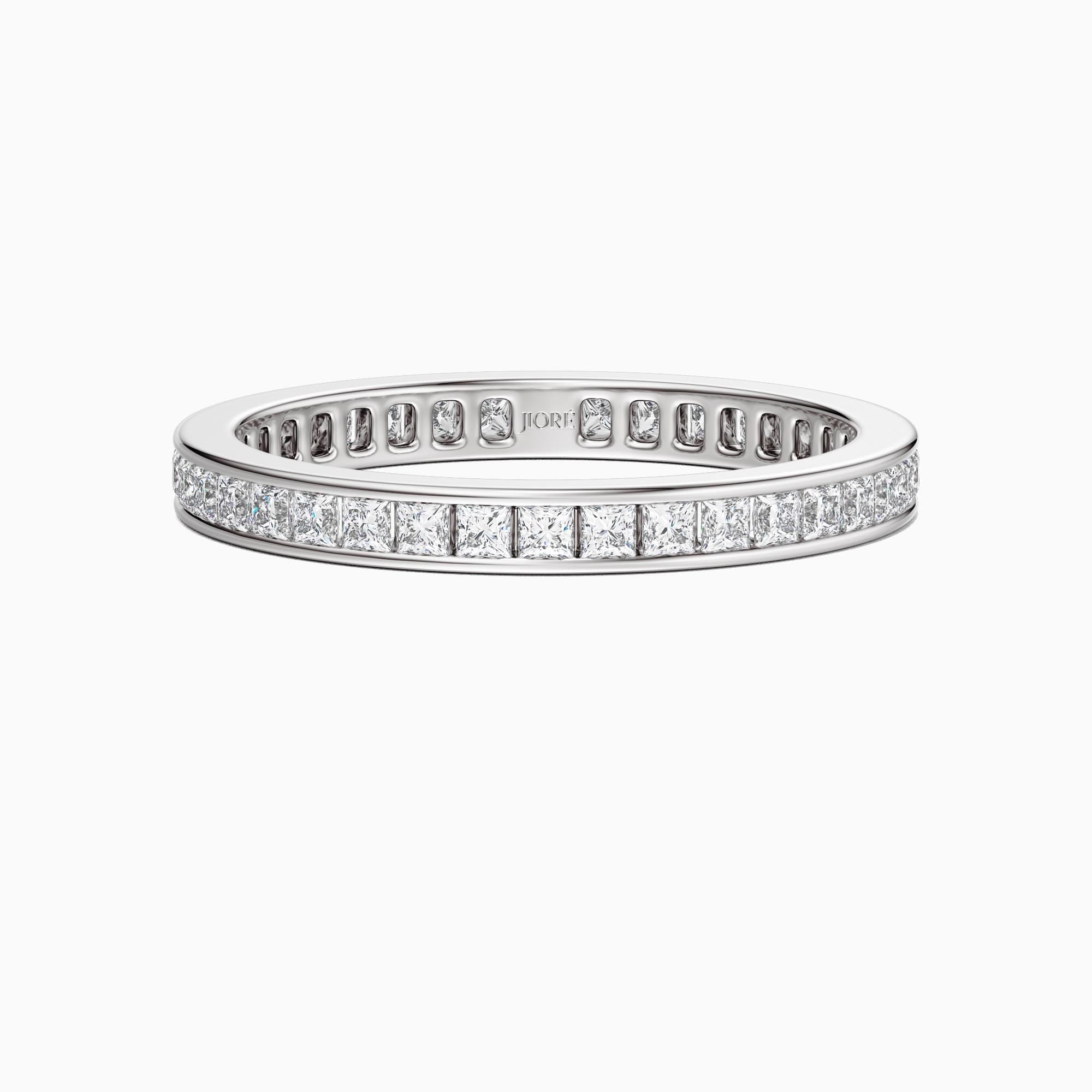 Princess Cut Diamond Full Eternity Stackable Wedding Band Ring 14K Solid Gold Channel Set