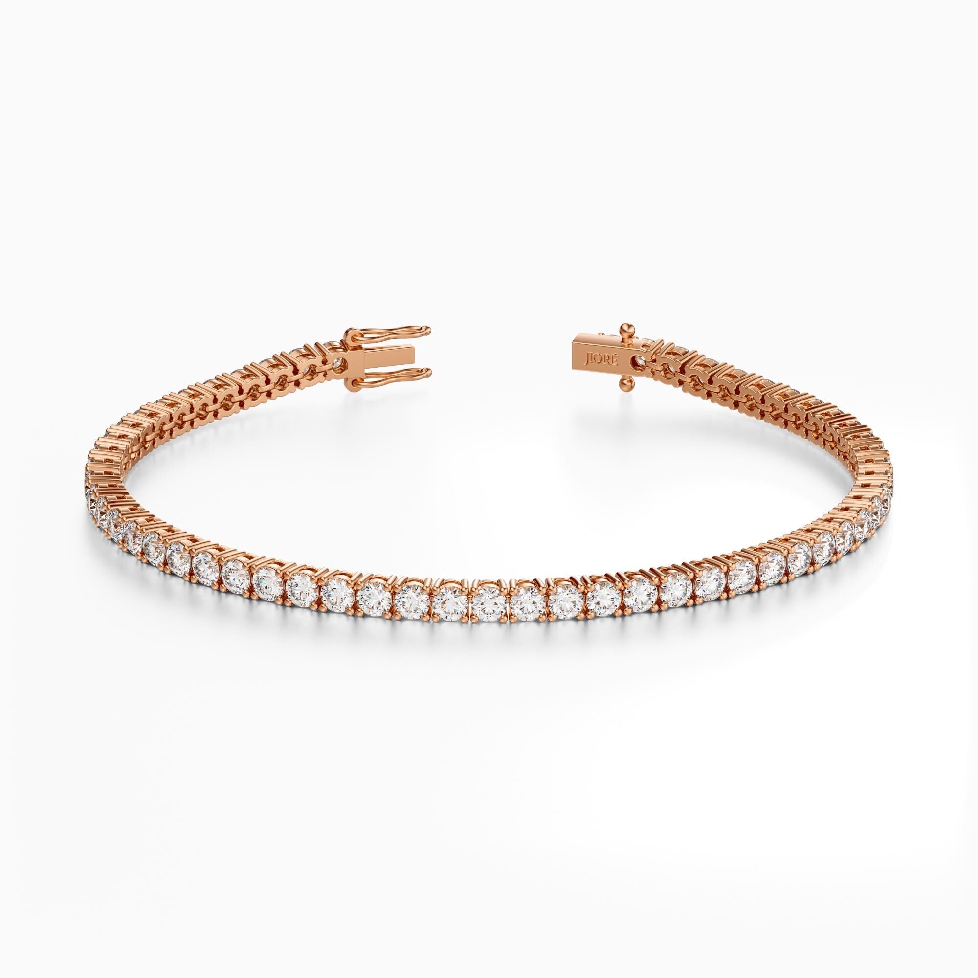 14Kt Gold Prong Set Round Brilliant 2.00-8.00 TCW Diamond Tennis Bracelet