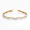14Kt Gold Half Bezel Princess Cut 3.75 TCW Diamond Tennis Bracelet