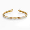 14Kt Gold Bezel Set Vertical Emerald Cut 4.00 TCW Diamond Tennis Bracelet