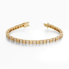 14Kt Gold Bezel Set Floral Princess Cut 2.25 TCW Diamond Tennis Bracelet