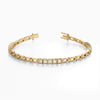 14Kt Gold Round Diamond 5 Stone Prong Set & Link 1.50 TCW Bracelet