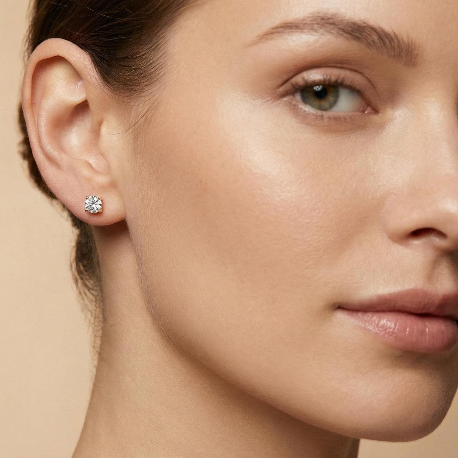 14k Gold Round Brilliant Cut Studs  Prong Set Diamond Earrings  1.00-4.00 CTW  Minimalist Gift For Her By JIORE