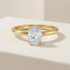 14kt Gold Prong Setting Oval Shape 1.00-3.00 Ct Solitaire Diamond Engagement Ring
