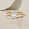 14kt Gold Pave Set Emerald Cut 1.00-3.00 Ct Solitaire Diamond Engagement Ring