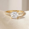 14kt Gold Pave Set Cushion Shaped 1.00-3.00 Ct Solitaire Diamond Engagement Ring