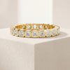 Asscher Cut Diamond Full Eternity Wedding Band Ring 14K Solid Gold Gold Bezel Set