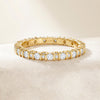 Diamond Full Eternity Round Wedding Band Ring 14K Solid Gold Bar Set