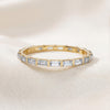 Baguette Cut Diamond Full Eternity Stackable Wedding Band Ring 14K Solid Gold Bar Set