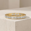 Baguette Cut Diamond Full Eternity Wedding Band Ring 14K Solid Gold Channel Set