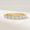 Oval Cut Diamond Half Way Eternity Wedding Band Ring 14K Solid Gold Prong Set