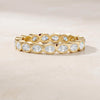 Diamond Full Eternity Wedding Band Ring Stackable 14K Solid Gold Bezel Set Oval Cut