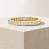 Princess Cut Diamond Full Eternity Stackable Wedding Band Ring 14K Solid Gold Channel Set