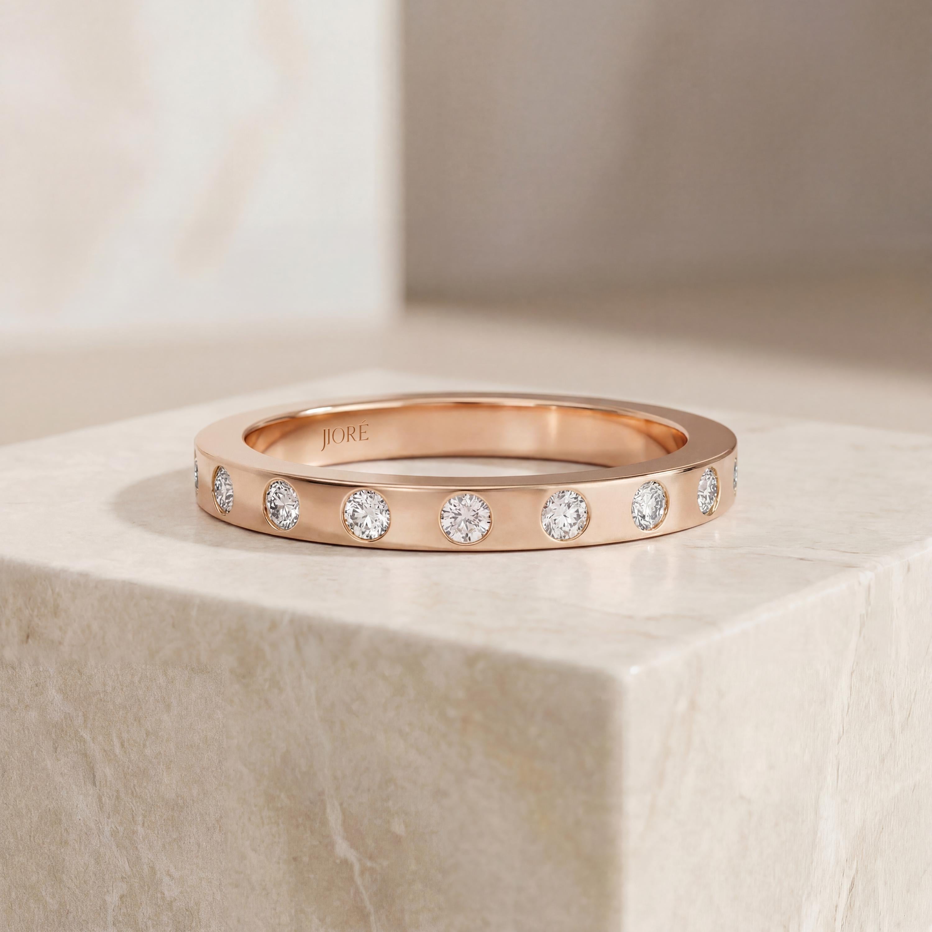 Diamond Half Way Round Brilliant Cut Eternity Wedding Band Ring Solid 14K Gold Flush Set