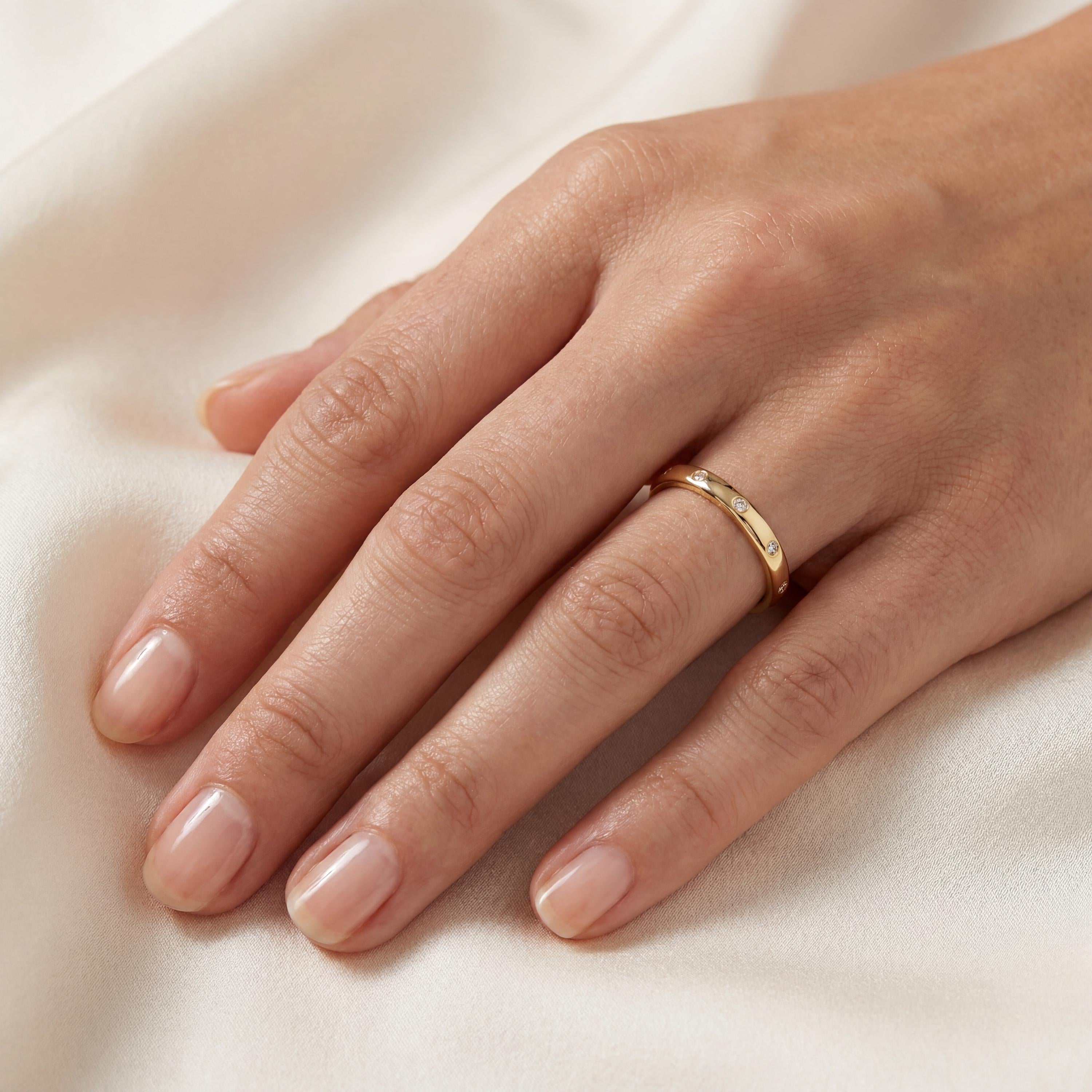 Diamond Round Brilliant Cut Full Eternity Wedding Band Ring 14K Solid Gold Flush Set