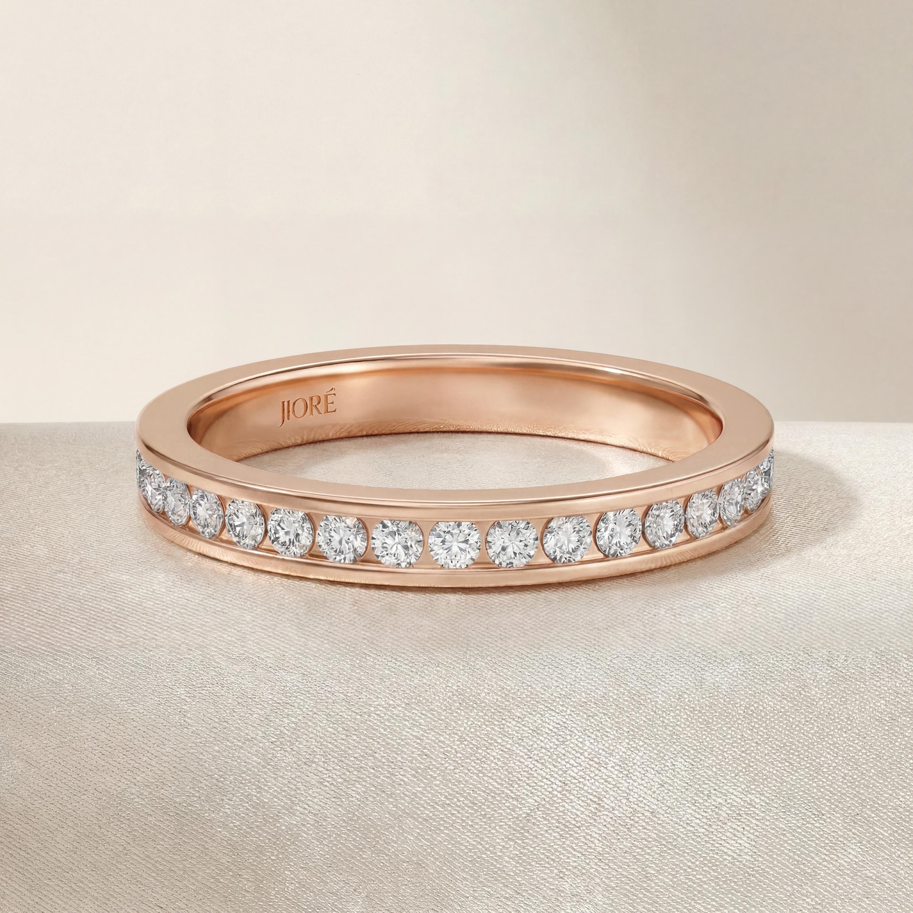 Diamond Round Brilliant Cut Full Eternity Wedding Band Ring 14K Solid Gold Channel Set