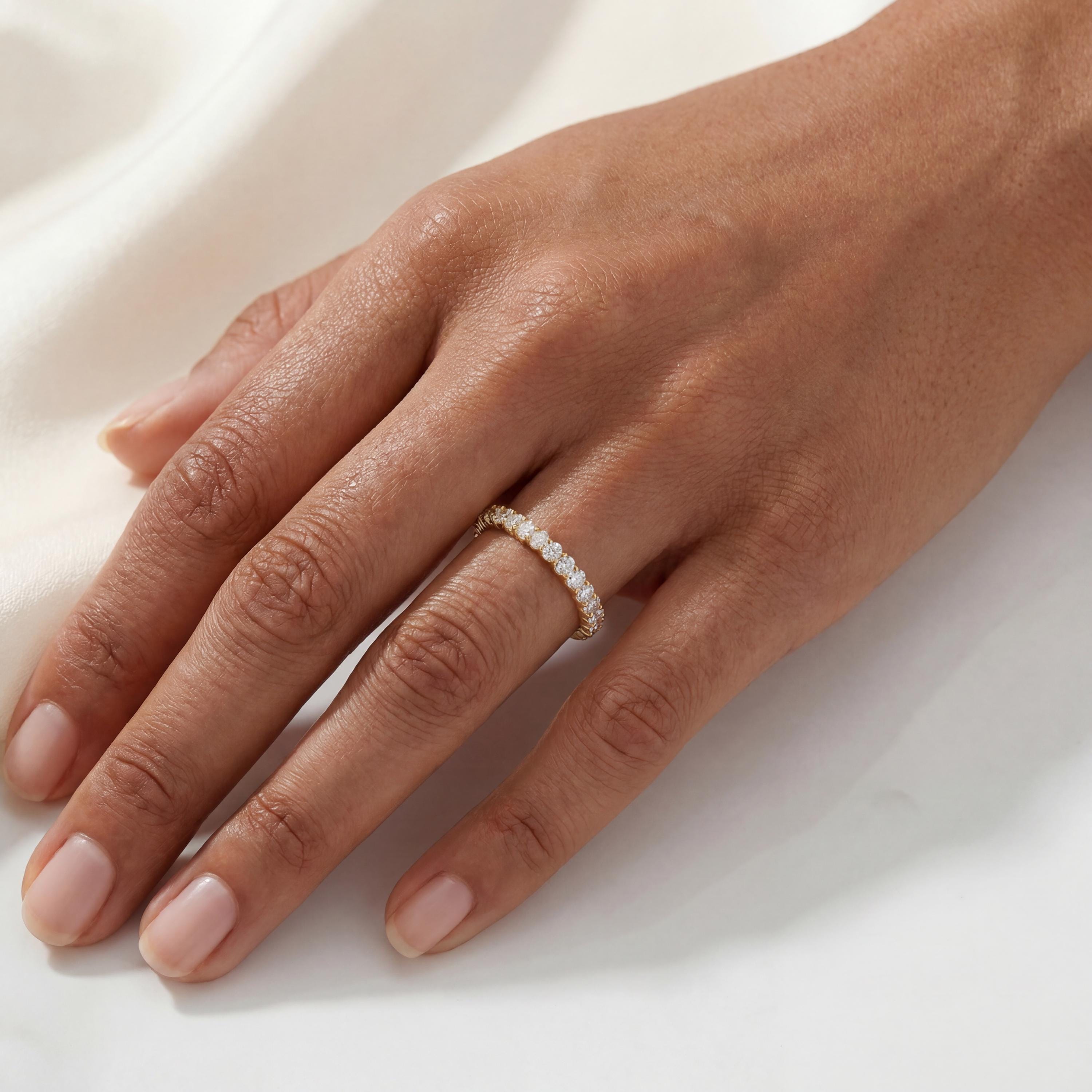 Oval Cut Vertical Diamond Half Way Eternity Wedding Band Ring 14K Solid Gold Prong Set