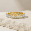 Emerald Cut Vertical Diamond Full Eternity Wedding Band Ring 14K Solid Gold Prong Set