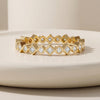 Round & Princess Cut Diamond Full Eternity Wedding Band Ring 14K Solid Gold Bezel Set
