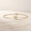 Diamond Pave Dainty 14K Solid Gold Butterfly Chain Link Bracelet