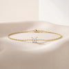Marquise Diamond Prong Dainty 14K Solid Gold Butterfly Chain Link Bracelet
