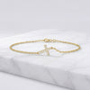 Diamond Prong Dainty 14K Solid Gold Cross Chain Link Bracelet