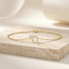 Diamond Hebrew Chai Pave Set 14K Solid Gold Chain Link Bracelet