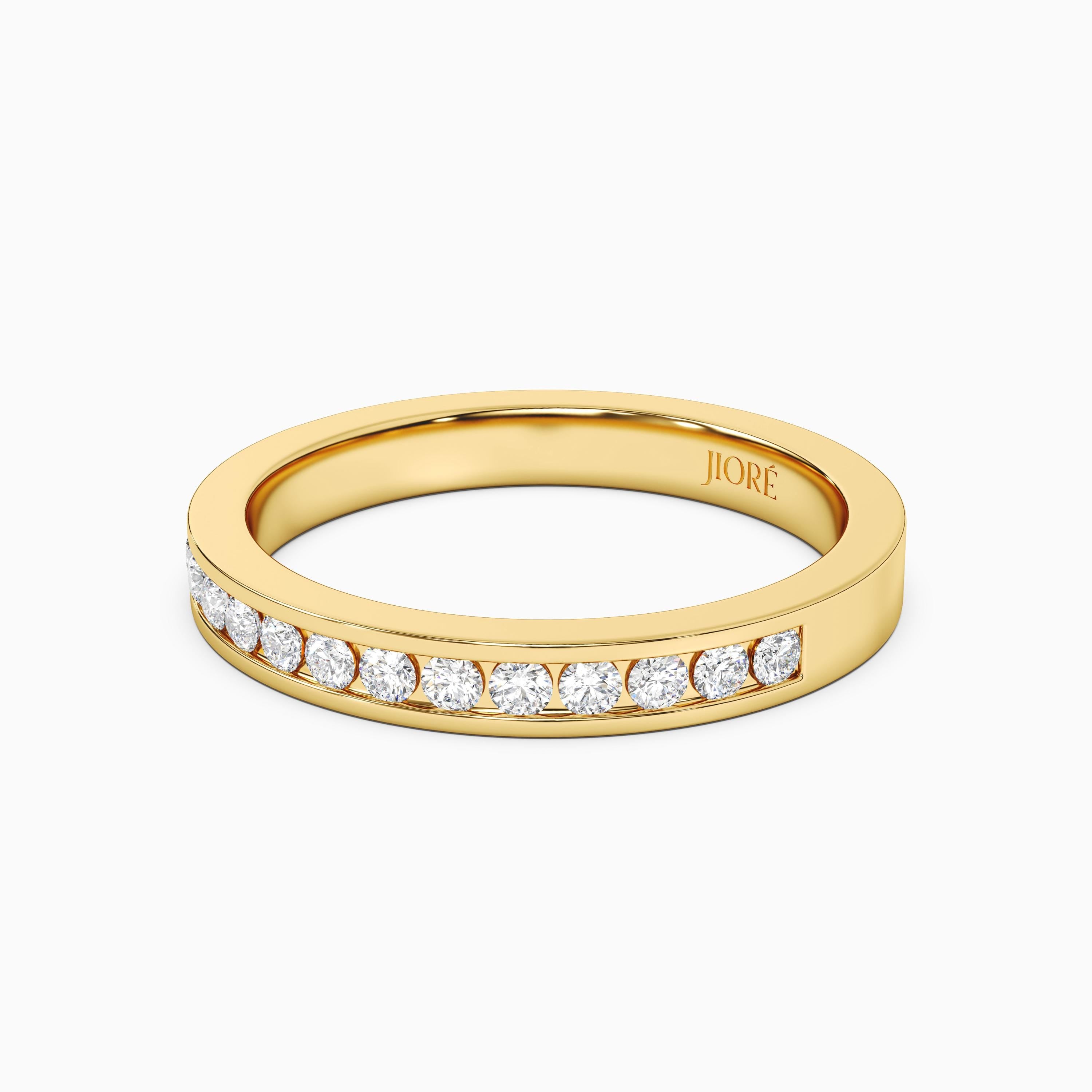 Diamond Round Brilliant Cut Half Way Eternity Wedding Band Ring 14K Solid Gold Channel Set