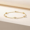 Marquise Diamond By The Yard Bezel Set 14K Solid Gold Chain Link Bracelet