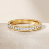 Diamond Round Brilliant Cut Full Eternity Wedding Band Ring 14K Solid Gold Channel Set